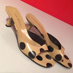 VIA SPIGA polka dot mules size 8.5